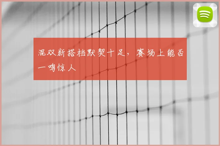 混双新搭档默契十足，赛场上能否一鸣惊人